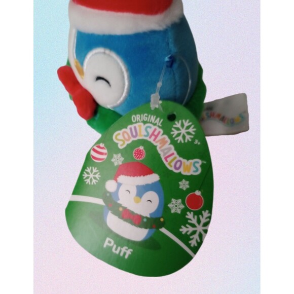 NWT 4in Squishmallow Winter Holiday Ornaments  2pc Set PUFF Penguin+ BRAVEN Bear - Picture 2 of 5